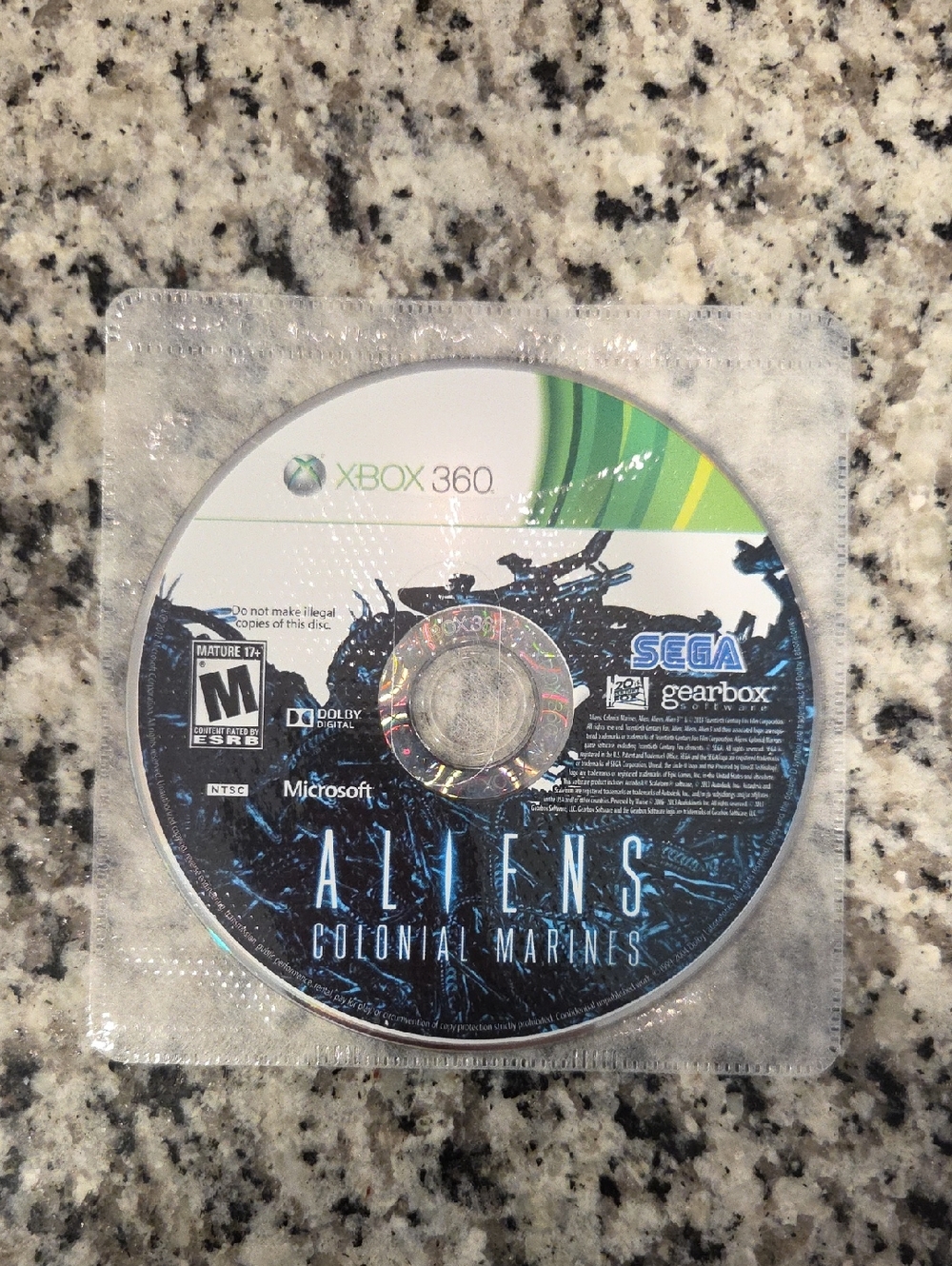 Aliens: Colonial Marines Xbox 360 Game Disc - NO CASE
